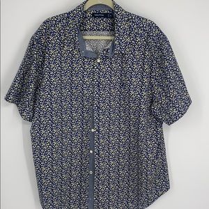 Navy blue and yellow XXL Nautica button up shirt